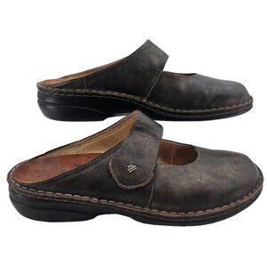 Finn Comfort Womens 42 Bronze Stanford Leather Mary‎ Jane Slip On Clogs